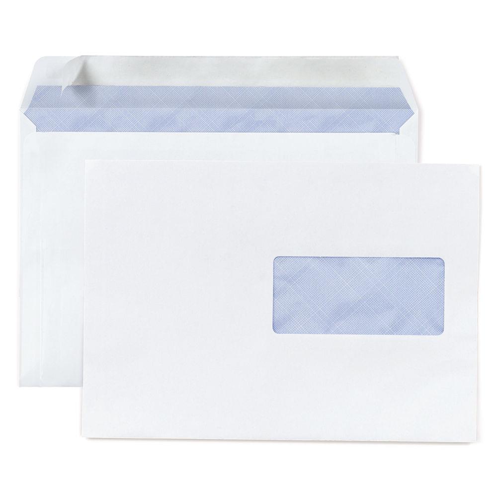 Enveloppe blanche Raja - format C5 162 x 229 mm - avec fentre - 45 x 100 mm - fermeture auto-adhsive - papier vlin 80 g