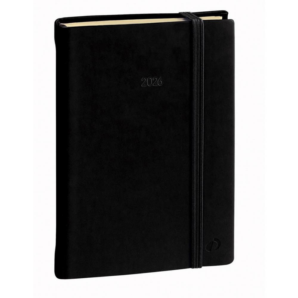 Agenda semainier Quo Vadis Prsident Fas Silk - 21 x 27 cm - fermeture lastique - noir
