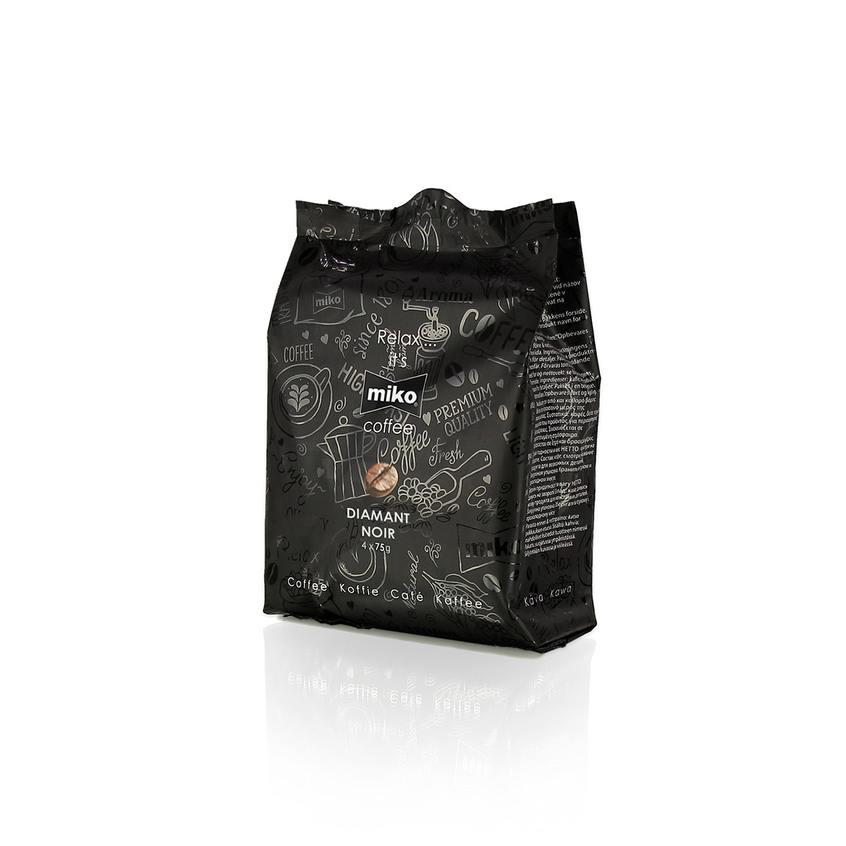 Doses de caf Diamant Noir 100% arabica pour machine Miko Caf - carton de 36