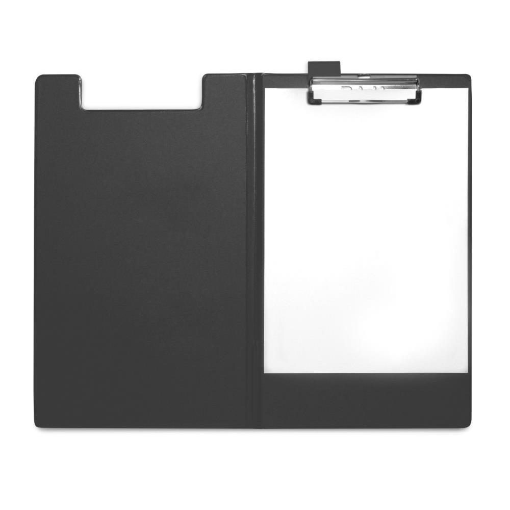 Porte-bloc Pergamy - PVC - 23,3 x 34 cm - avec rabat - pour documents A4+ - noir
