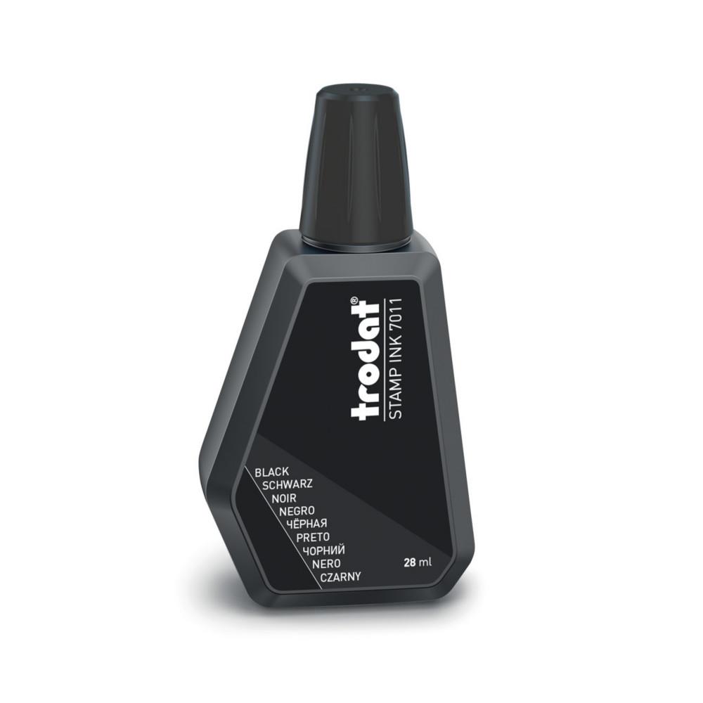 Flacon d'encre Trodat 7011 pour rencrer les tampons - 28 ml - Noir