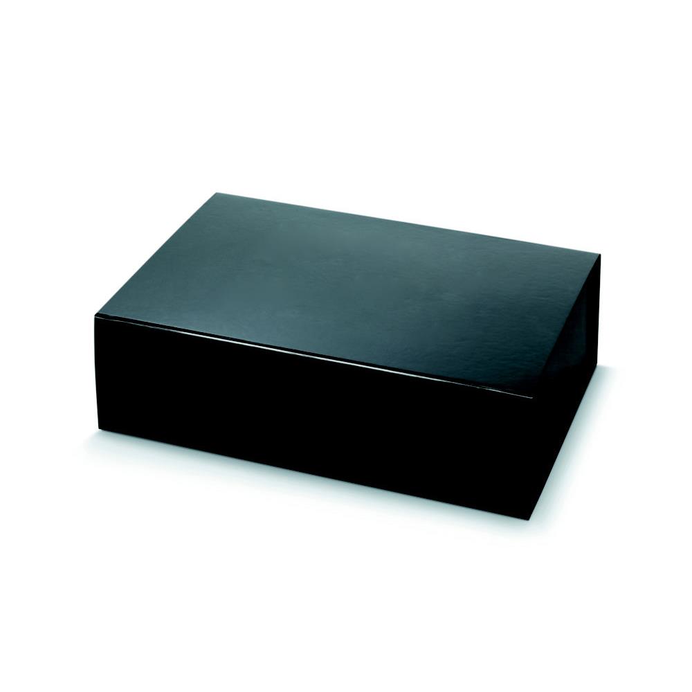 Bote cadeau carton fermeture aimante - L.33 x l.23 x H.10 cm - noir brillant - carton de 10