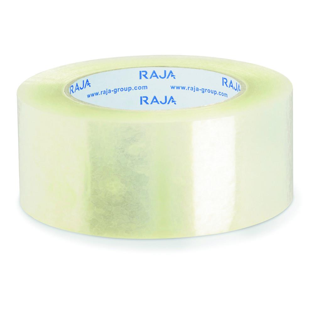 Ruban adhsif d'emballage rsistant RAJA - en polypropylne silencieux 35 microns 50 mm x 100 m - Transparent  - lot de 36