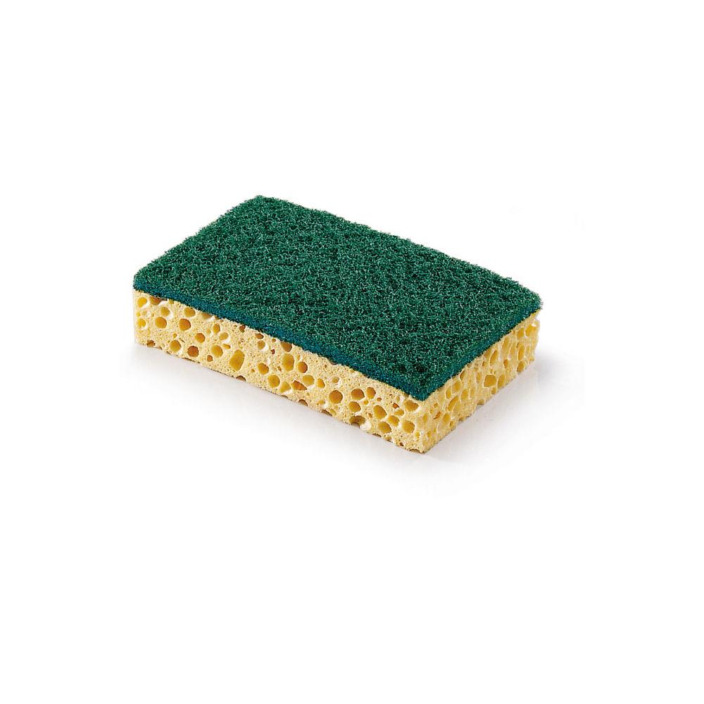 Eponge grattante - RAJA - double face verte - Lot de 10