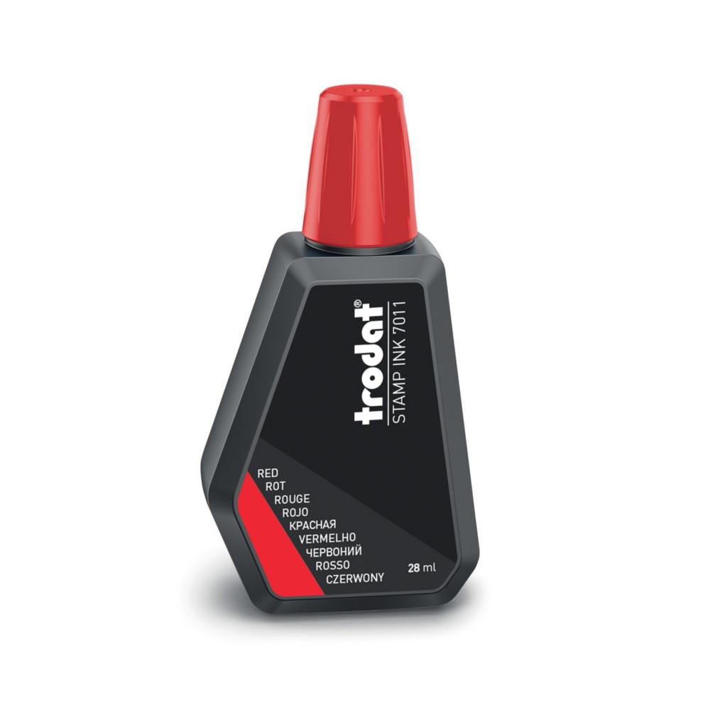 Flacon d'encre Trodat 7011 pour rencrer les tampons - 28 ml - Rouge