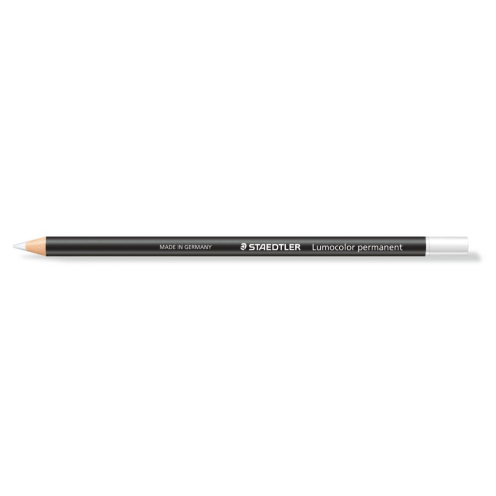 Crayon marqueur permanent Lumocolor Glasochrom - bote de 12 - blanc