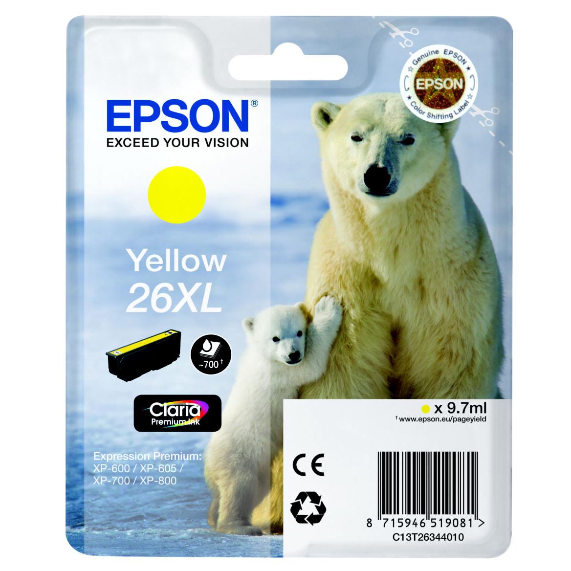 Cartouches pour imprimantes - Epson polar bear cartouche "ours polaire" - encre claria premium j (xl)