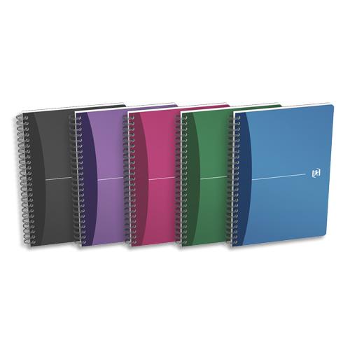 Cahier bureau Oxford Urban Mix - reliure spirales - couverture polypro - 180 pages - lign 7mm - 14,8 x 21 cm
