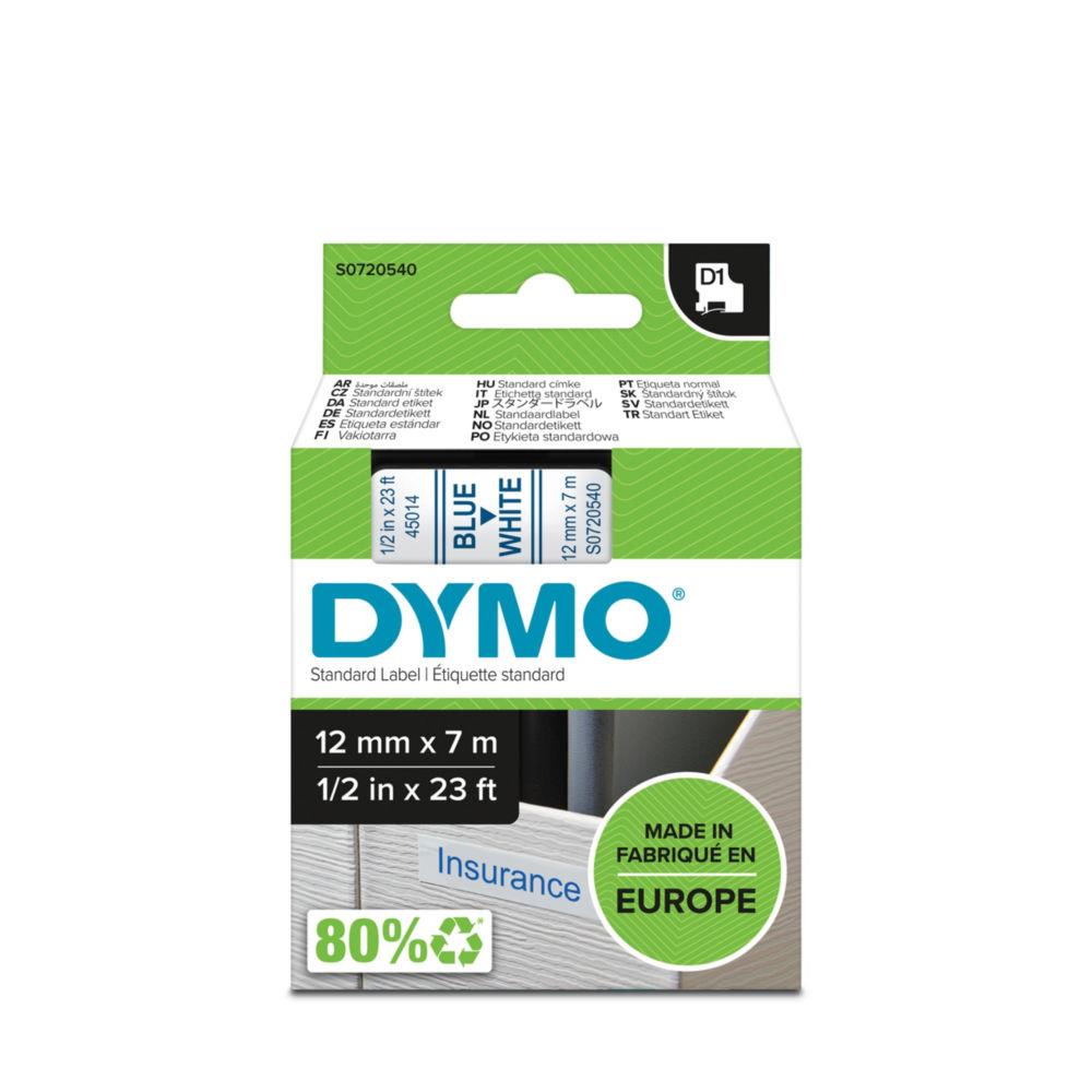 Ruban Dymo D1 - 45014 - Ruban bleu/blanc - 12 mm x 7 m