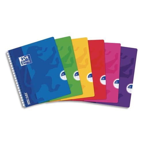 Cahier Oxford Openflex  spirales - 17x22 cm - 100 pages seys - couvertures assorties - indchirable - ouverture 360