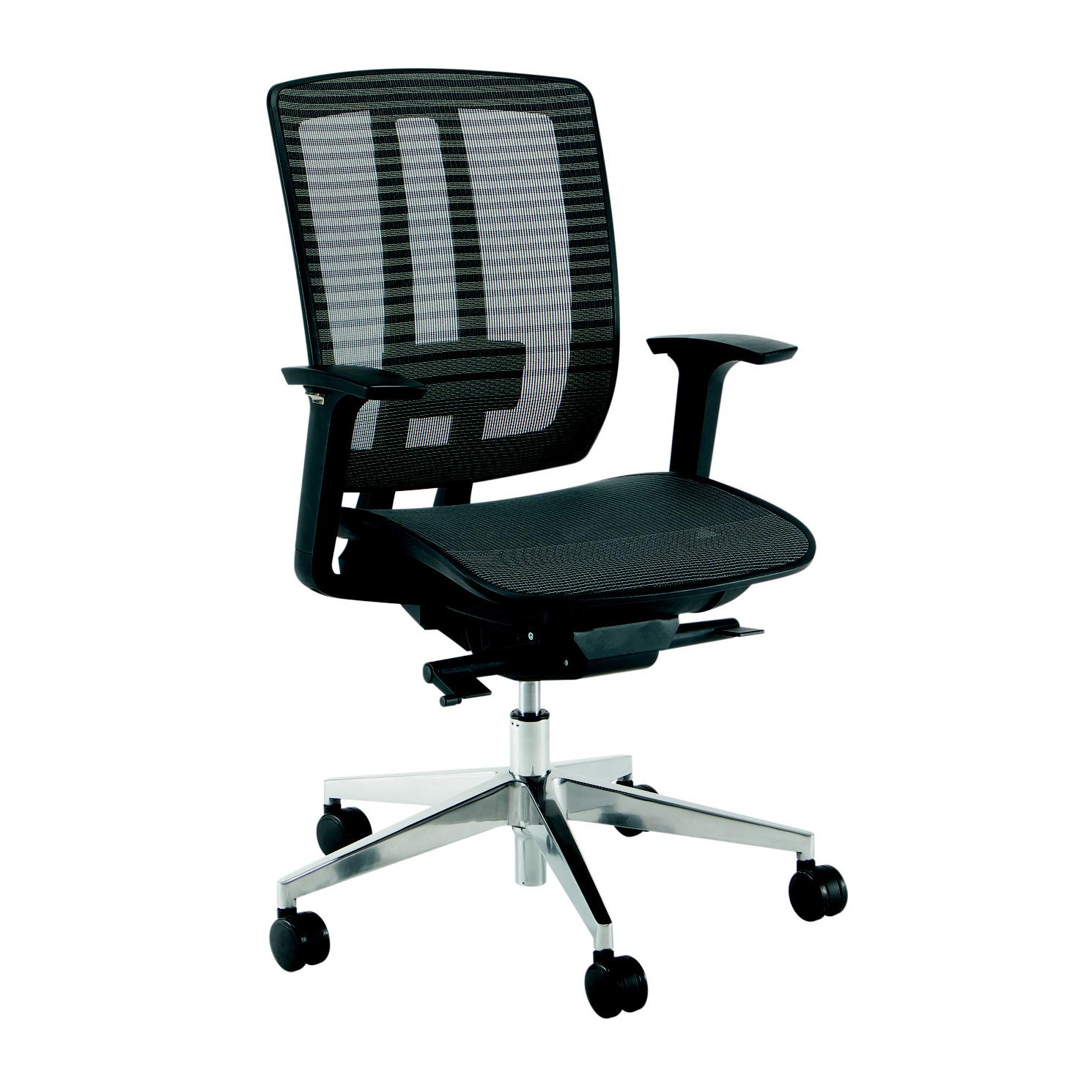 Fauteuil de bureau design Neis dossier - ht 54 cm - maille filet - noir
