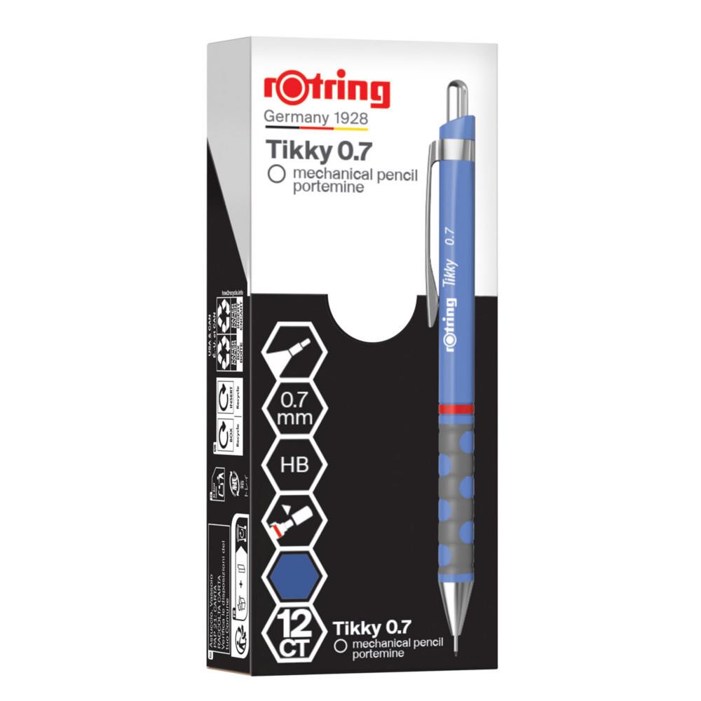 Portemine Tikky Rotring mine 0,7 mm rechargeable - Corps iris avec grip
