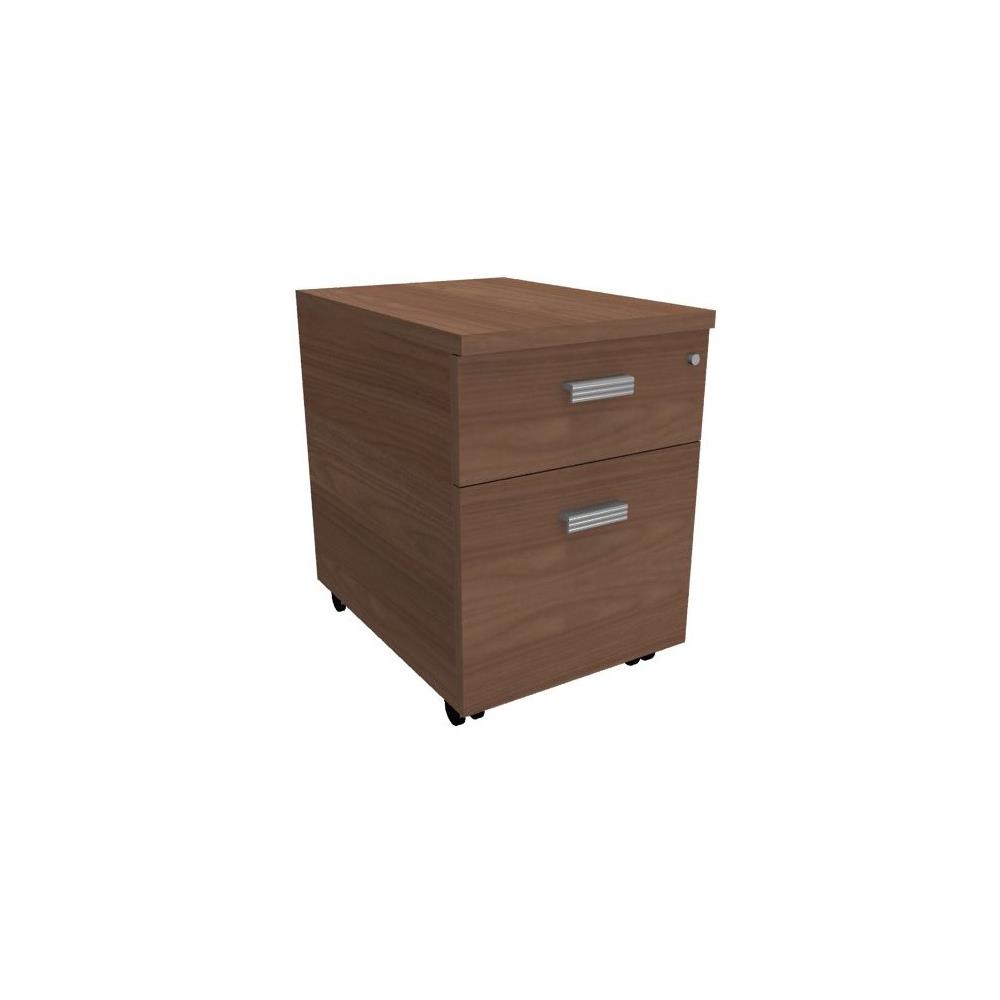 Caisson mobile Optima  - 2 tiroirs - Noyer