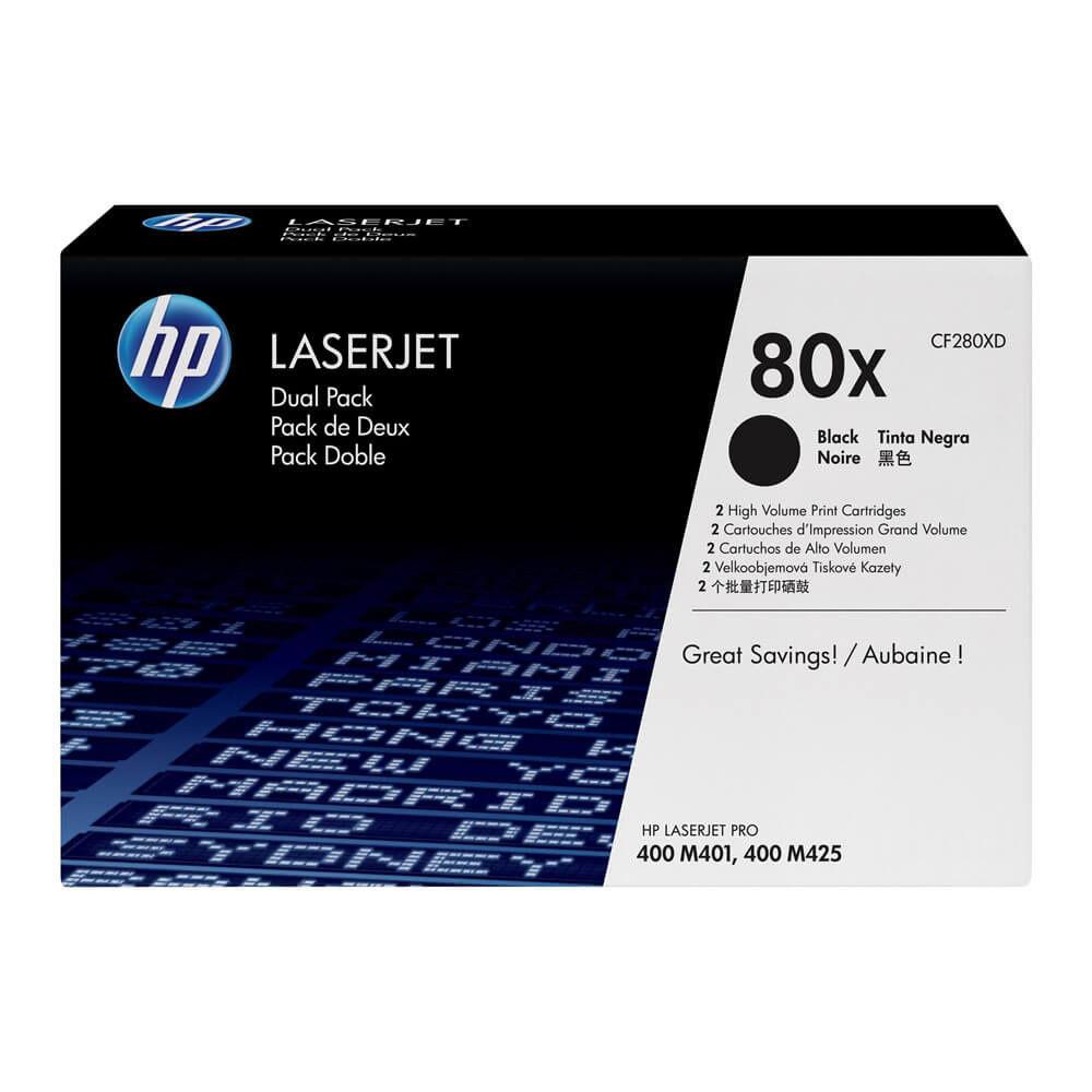 Cartouches de toner - Hp 80x pack de 2 cartouches authentiques de toner laserjet noir grande capacit