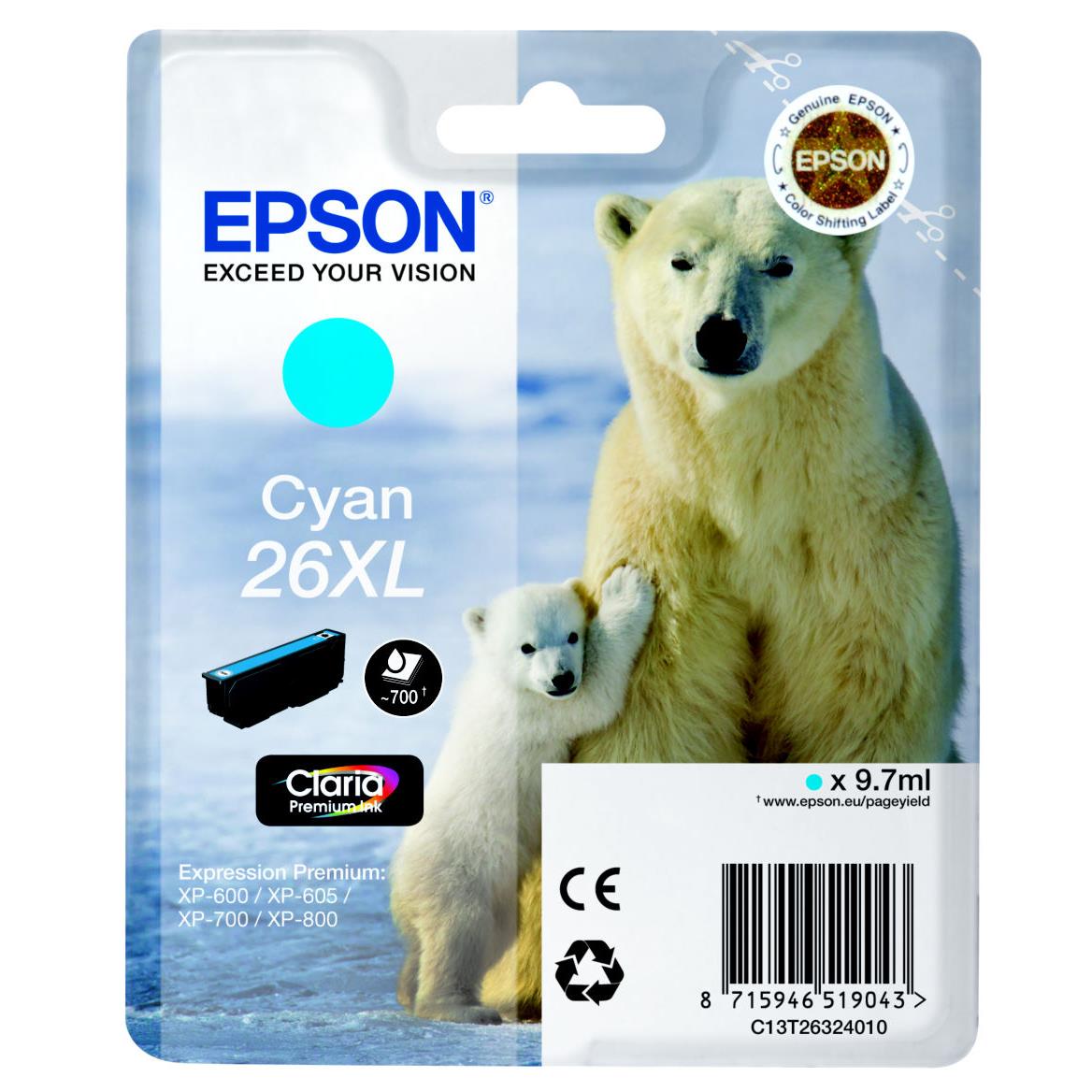 Cartouches pour imprimantes - Epson polar bear cartouche "ours polaire" - encre claria premium c (xl)