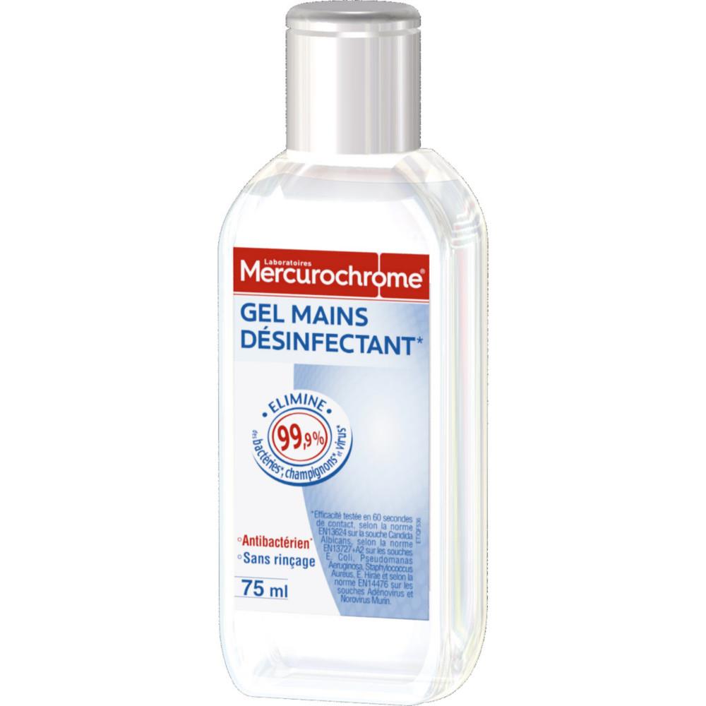 Gel hydroalcolique Mercurochrome en flacon de 75 ml - Gel mains d�sinfectant