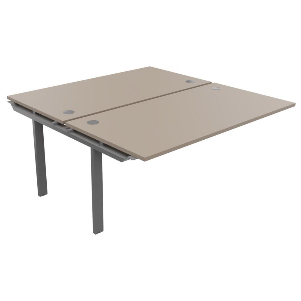 Module suivant pour bureau multiposte E-link L 160 x P 163 cm - Plateau Argile pieds mtal Aluminium