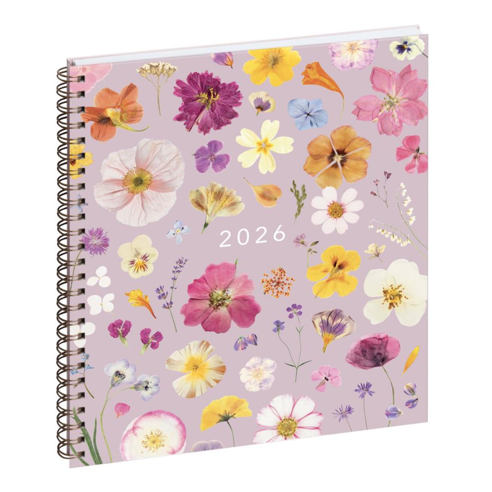 Exacompta Agenda semainier recycl� Eurotime 22S Chemin des marettes - 18,5 x 22,5 cm - Rose - 2026