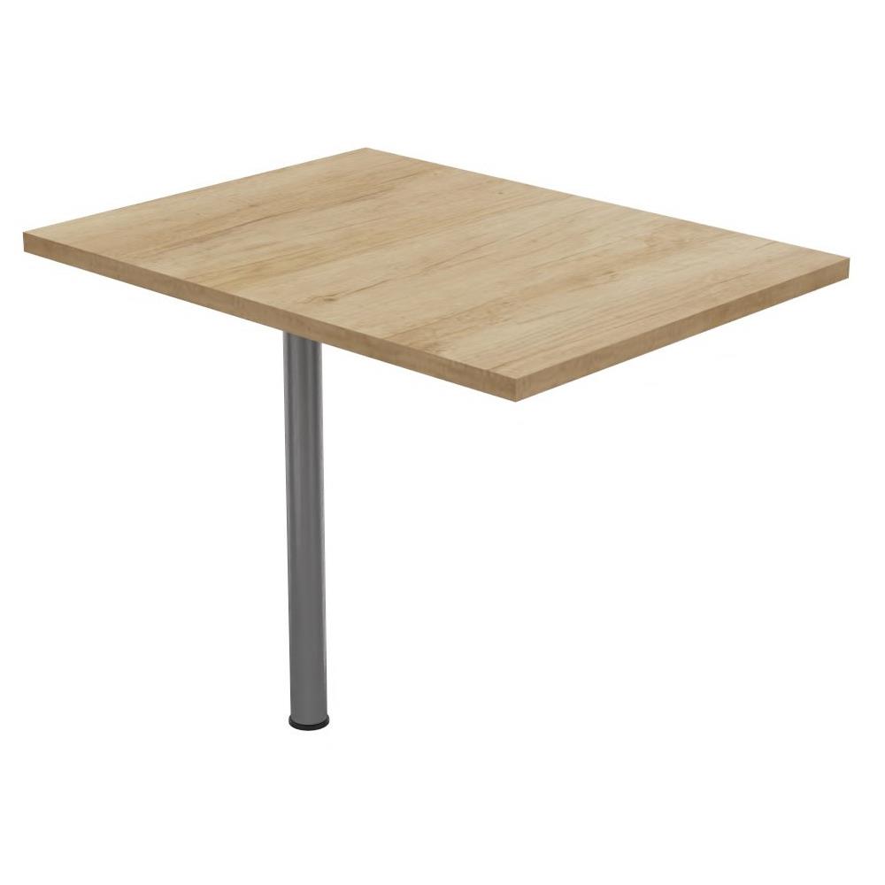 Extension Rectangle NF Environnement Ch�ne Nebraska - H 72 X L60 cm - Pied tube Aluminium