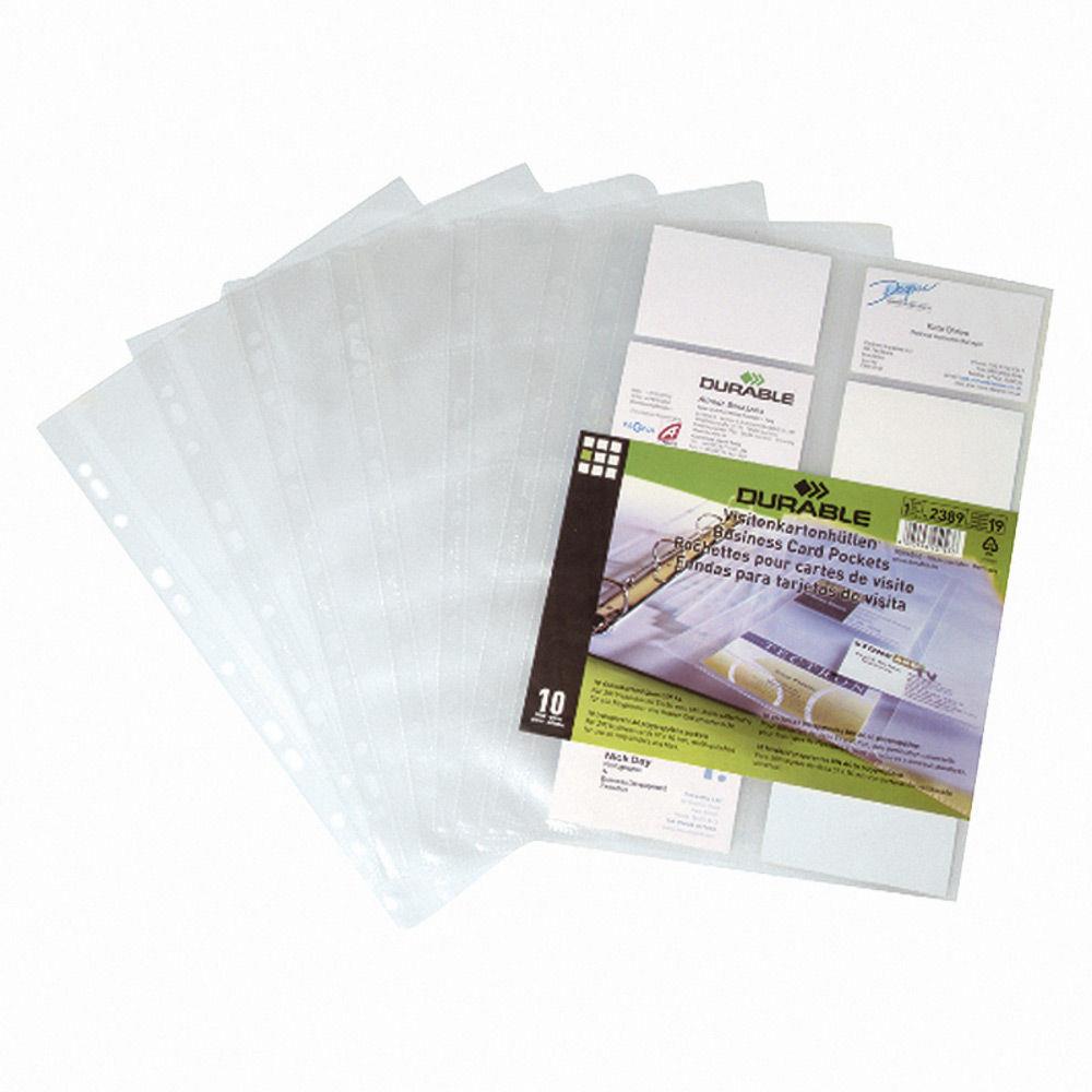 10 pochette cartes de visite pour reliure Visifix de Durable