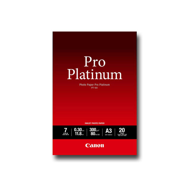 Canon papier photo professionnel platinum a3 pt-101 - 20 feuilles