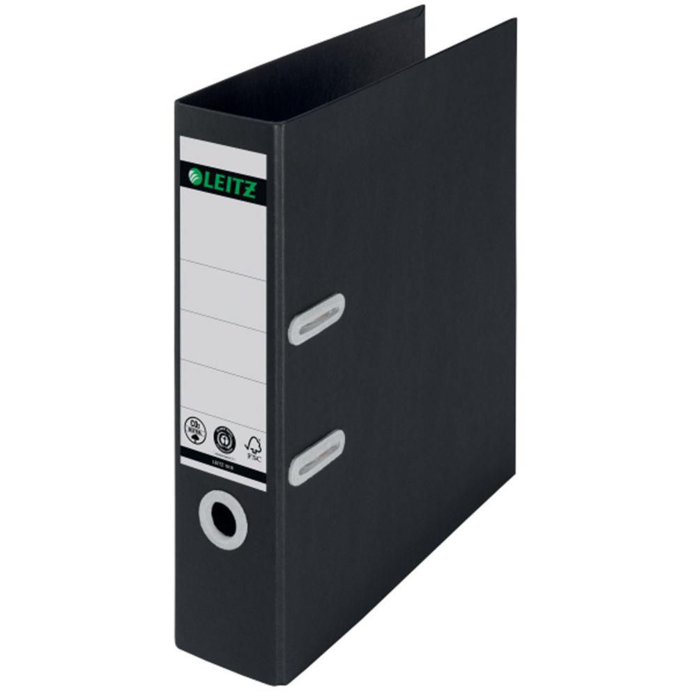 Classeur  levier 180 A4 Leitz Recycle - Carton 100% recycl et 100% recyclable - Dos 8 cm - Capacit 600 feuilles - Noir