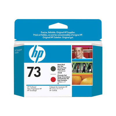 Hp 73 tte d'impression designjet noir mat et rouge chromatique