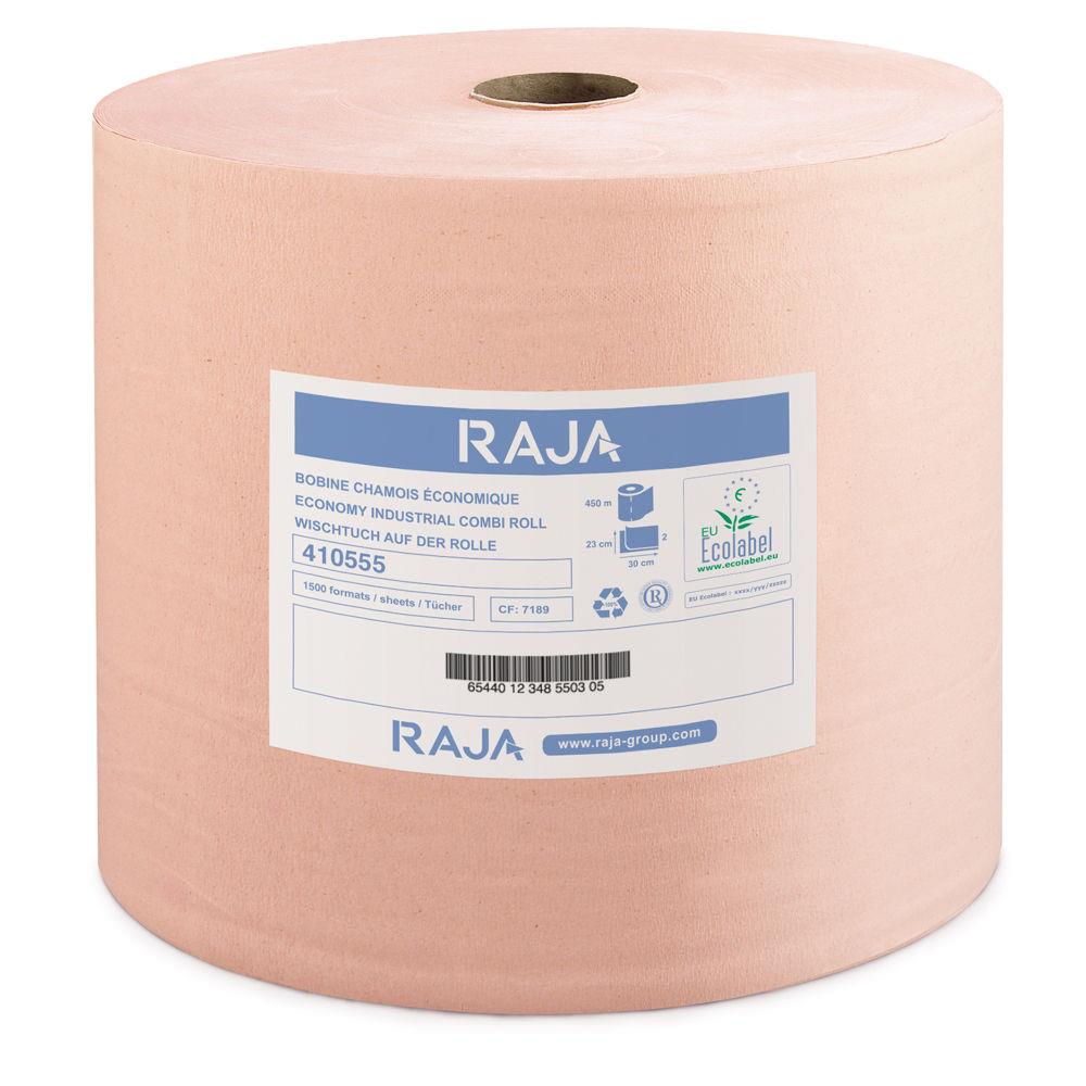 Bobine d'essuyage RAJA - Coloris chamois - 1500 feuilles