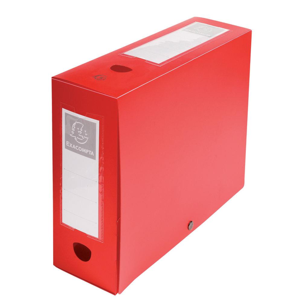 Bote de classement A4 Exacompta polypropylne - Dos 10 cm - Rouge - Lot de 10
