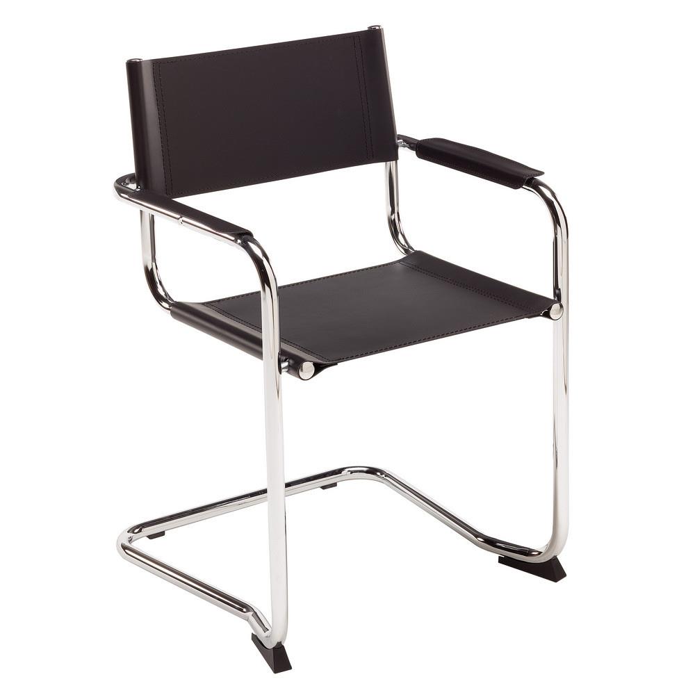 Fauteuil visiteur Dicoh - cuir regnr - noir