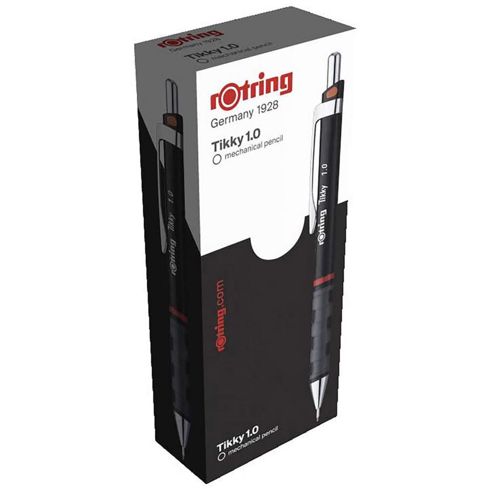 Portemine Tikky Rotring mine 1 mm rechargeable - Corps noir avec grip