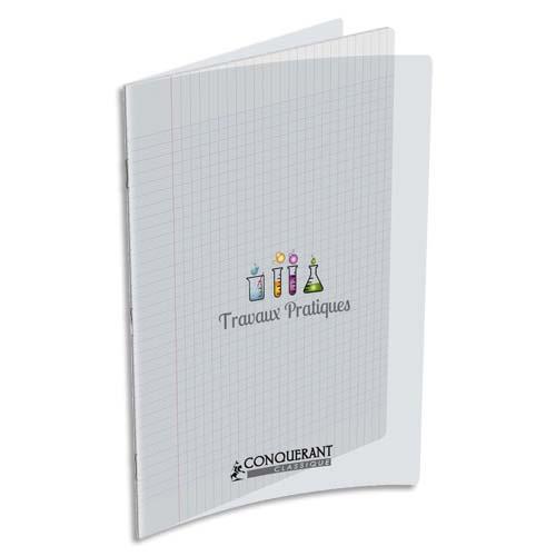 Cahier Travaux Pratique piqre Conquerant 9 - A4 - 48 pages seys et 48 pages unies - couveture incolore