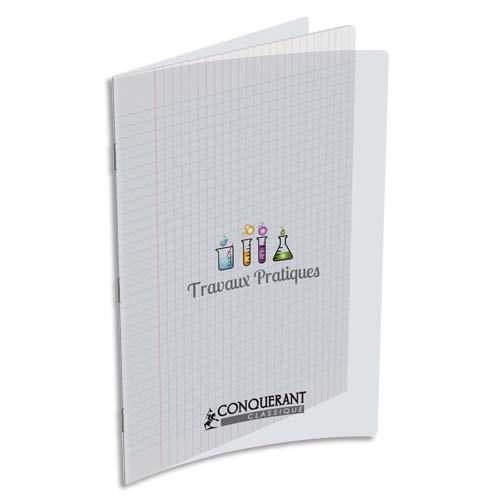 Cahier Travaux Pratique piqre Conquerant 9 - 24x32 cm - 48 pages seys et 48 pages unies - couveture incolore