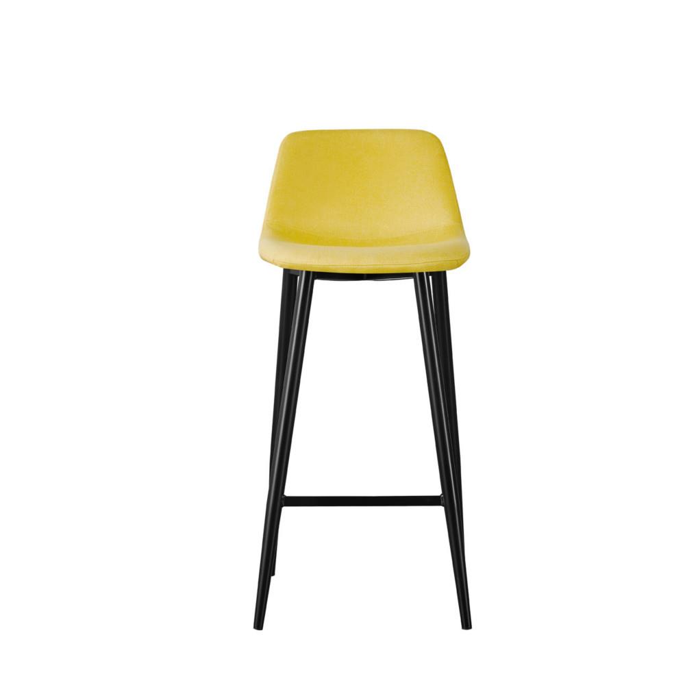 Tabouret Symbiose - Pitement acier noir - Assise tissu 100% polyester Safran