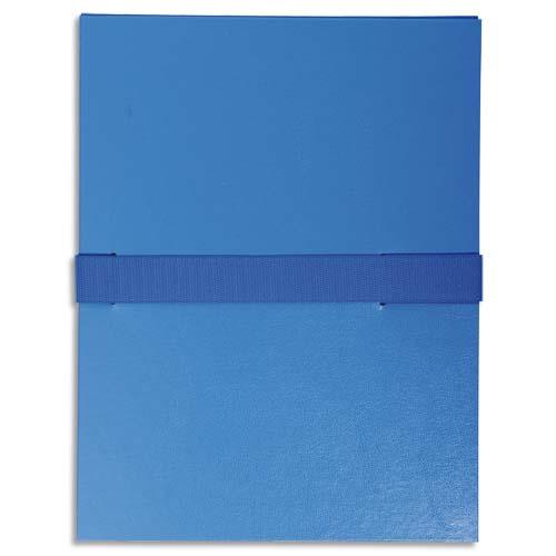 Chemise extensible Exacompta - en balacron - fermeture par sangle velcro - bleu