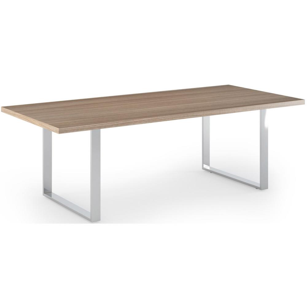 Table de r�union �cho L220 x 100 cm pieds cadre - Noyer
