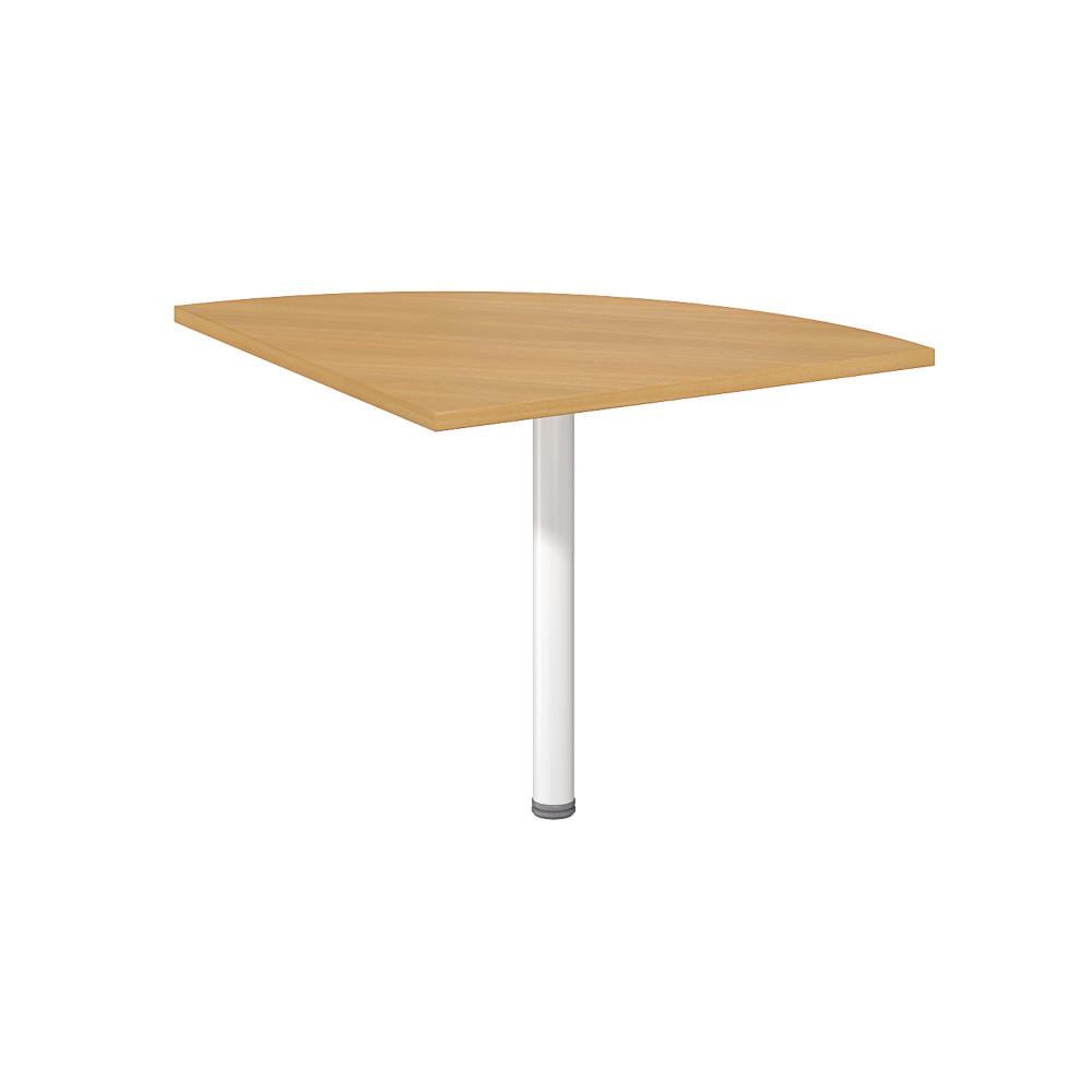 Angle de liaison arrondi 90 Triomphe 2 - cts 80 cm - plateau htre - pied tubulaire blanc