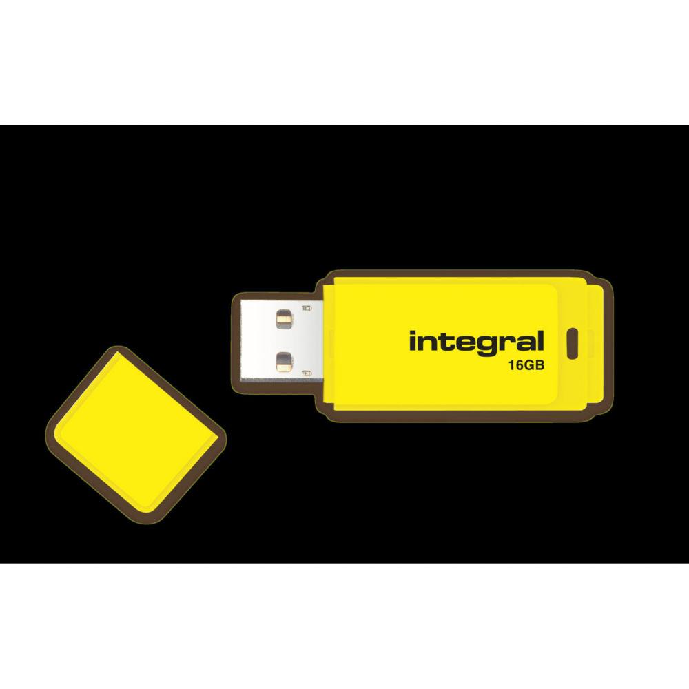 Cl USB Integral 2.0 Neon - 16 Go - Jaune