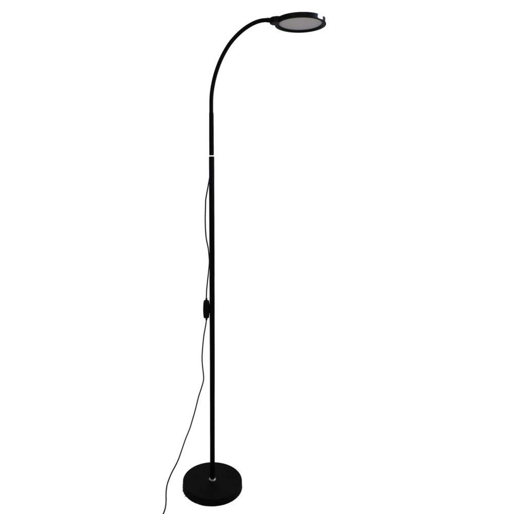 Lampadaire liseuse Unilux Lexy - Led intgre - Bras flexible - Variateur d'intensit - Noir