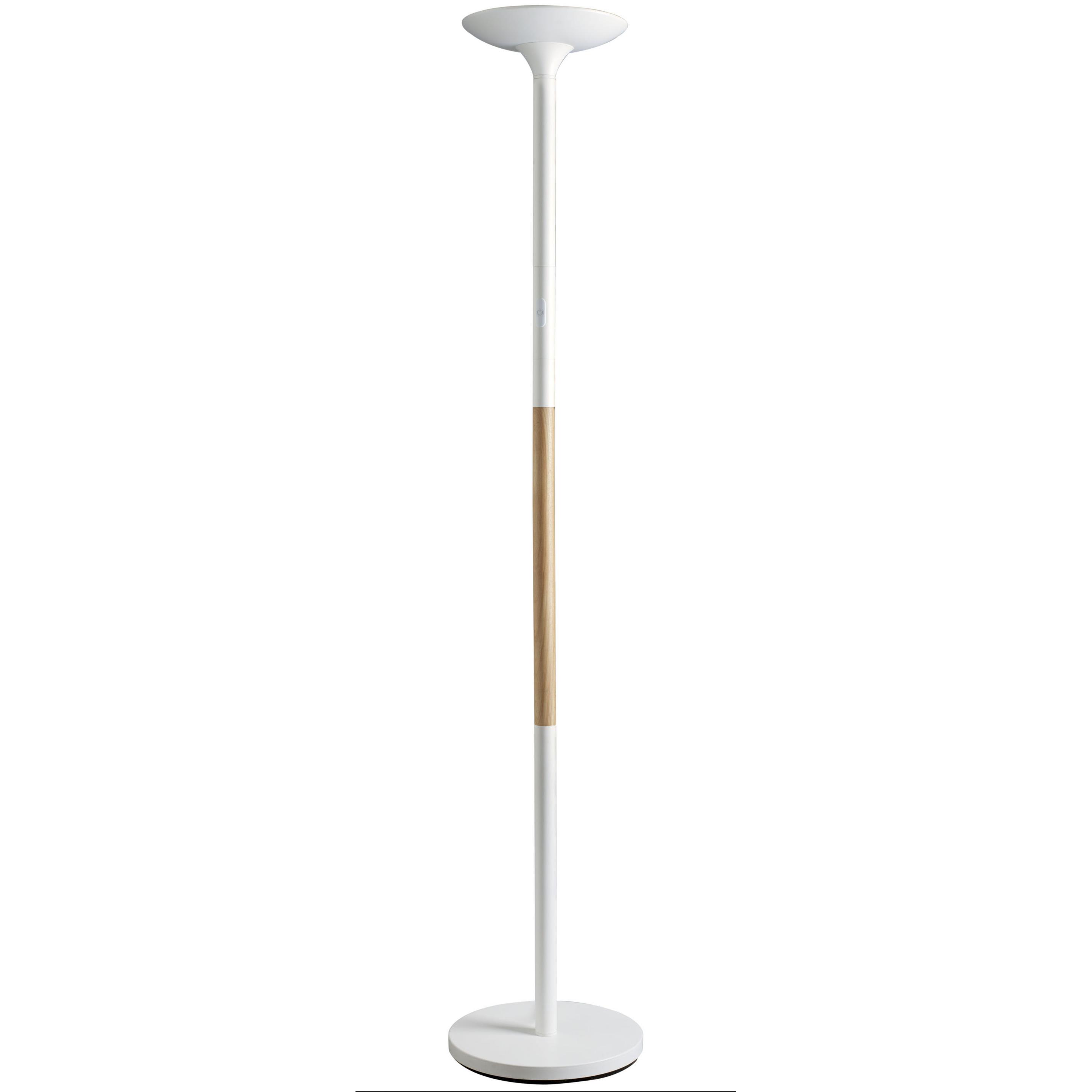 Lampadaire LED Unilux Pryska - 40W - 4000 lumen - 100lm/W - interrupteur variateur 3 intensits - A+ - blanc/htre