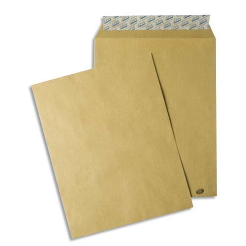 Pochettes kraft brun - auto-adhsives - 85g - format C4 229 x 324 mm - paquet de 50