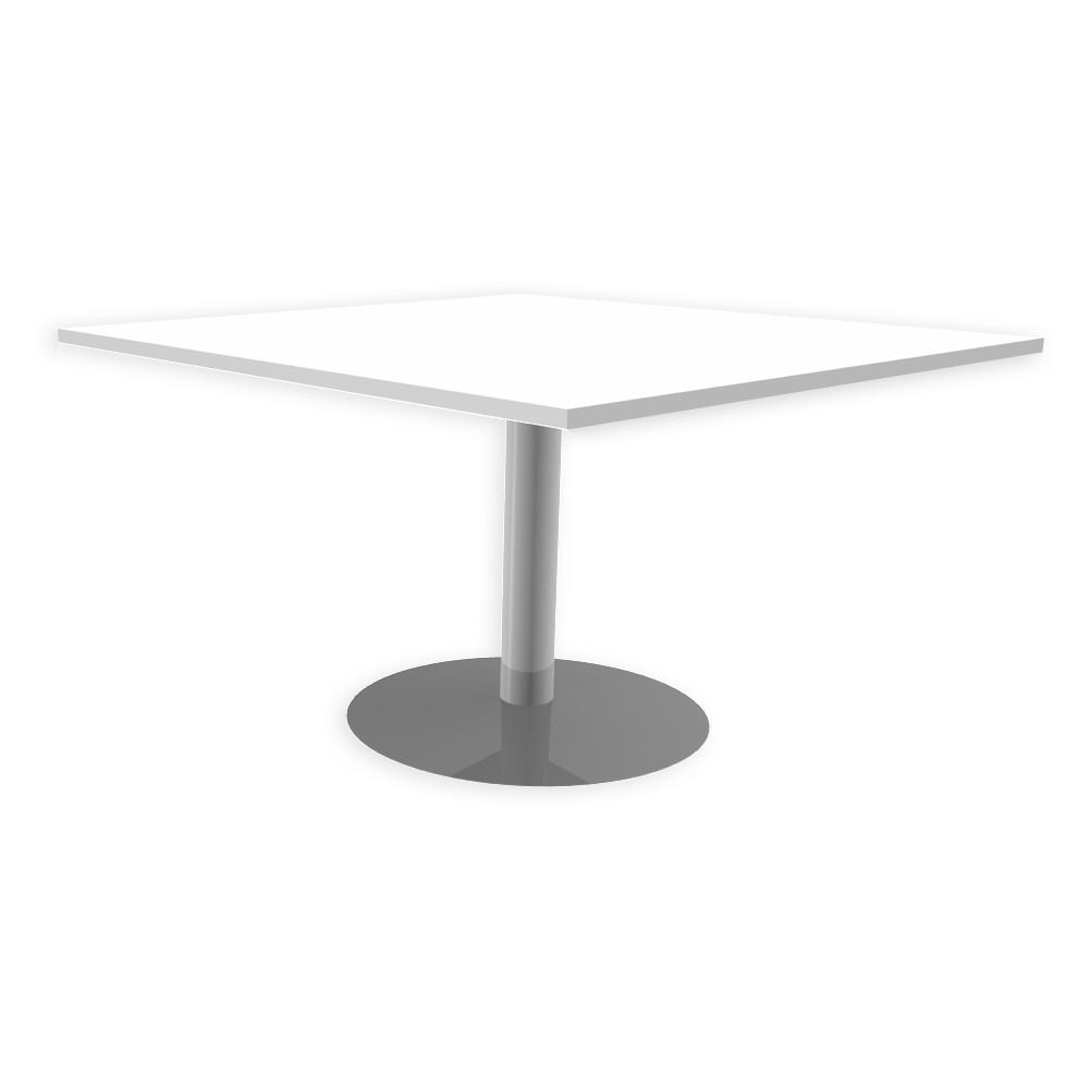 Table d'extension pitement tulipe - aluminium - plateau blanc - 124-5 x 120 cm
