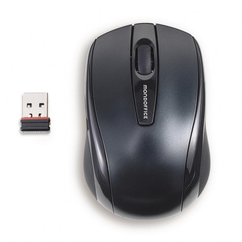 - Souris Mondoffice sans fil Mini AT-2306 avec dongle USB-A 2,4 GHz - Noir