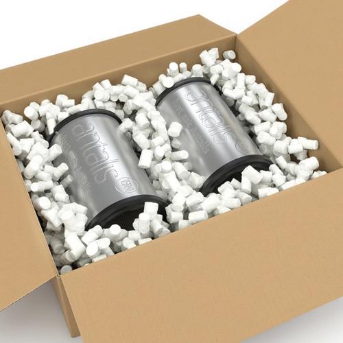 Particules de calage en polystyrne recycl - forme en 8 creux - sac de 500 L