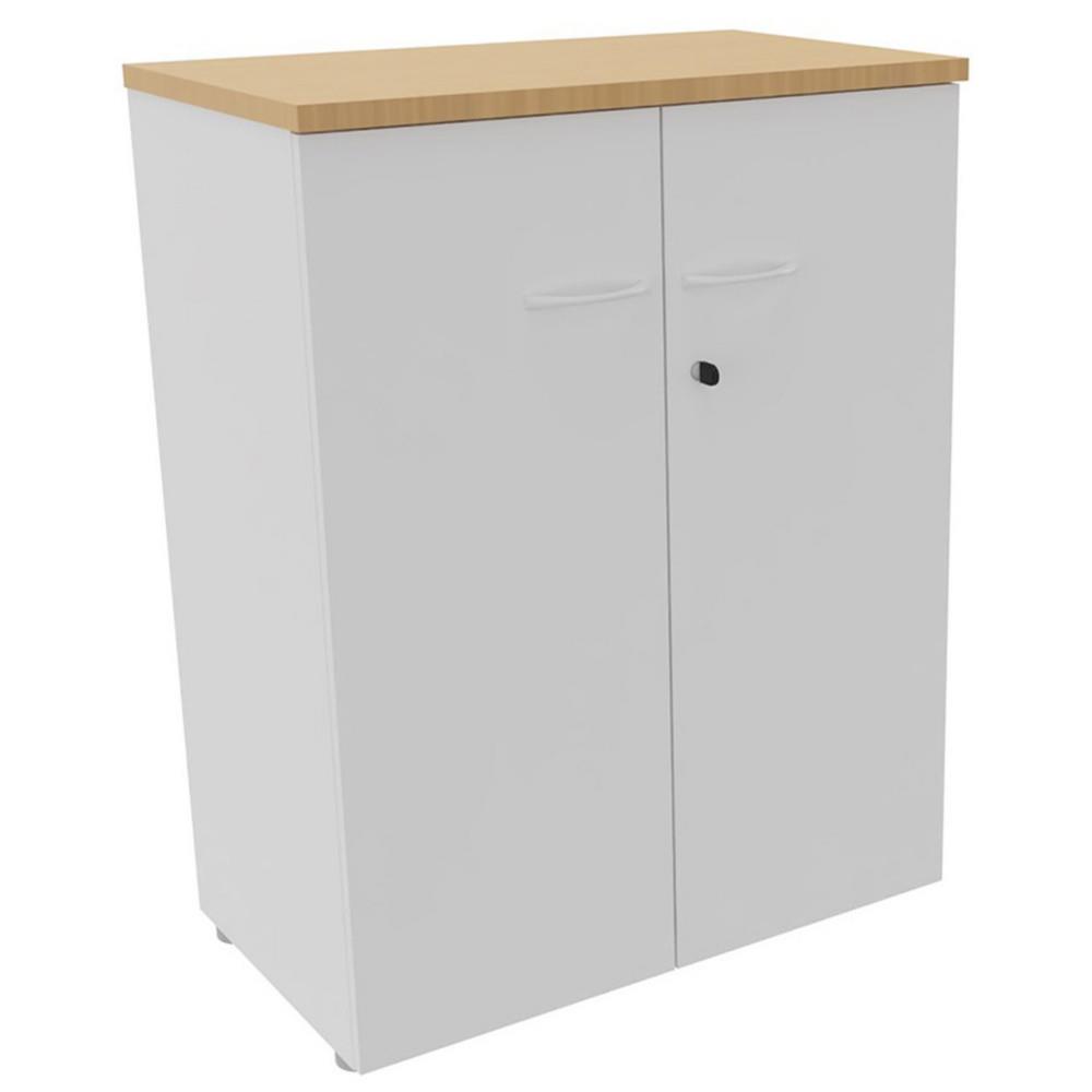 Armoire mi-haute NF Environnement portes battantes H104 cm x L80 cm blanche - Top Htre