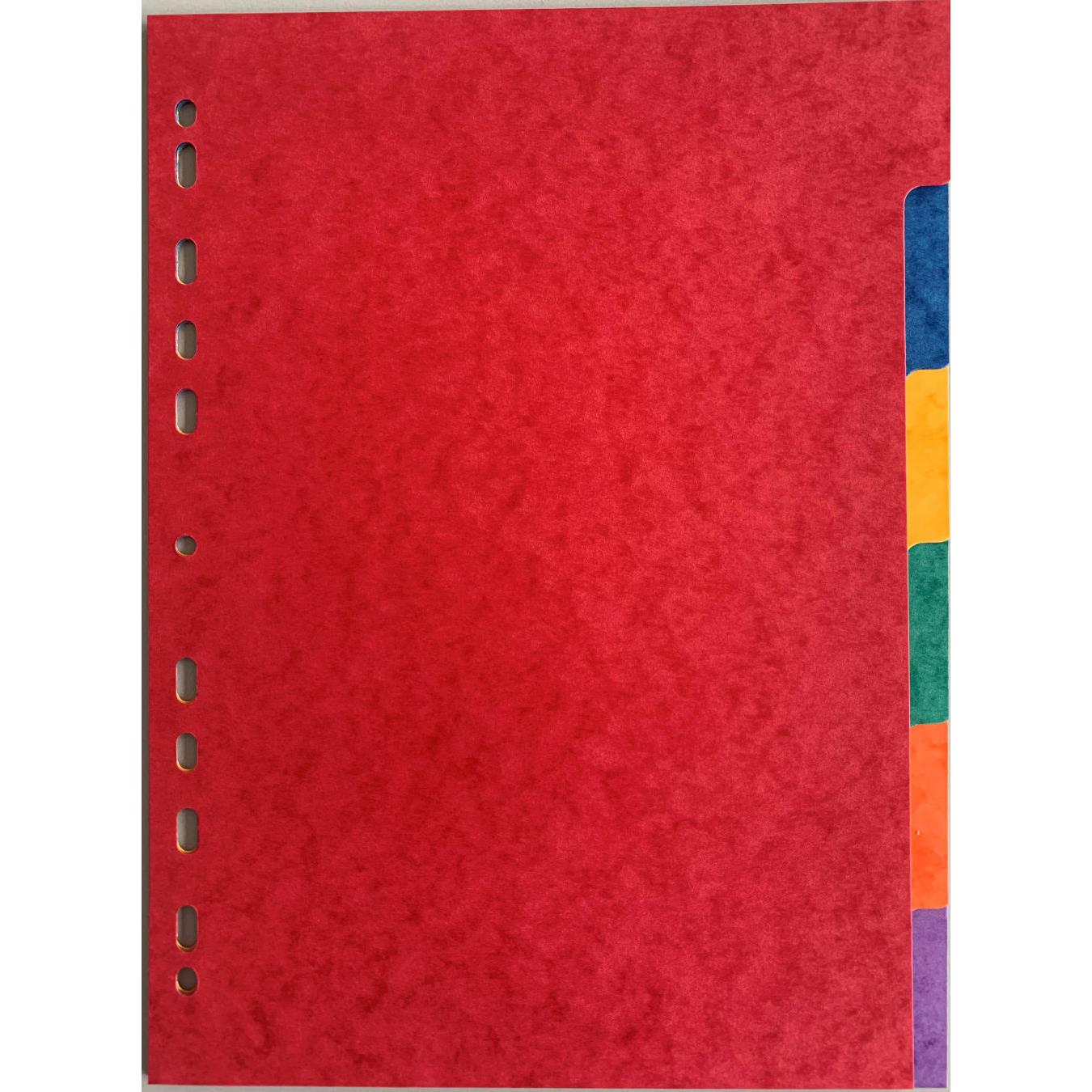 Intercalaires touches neutres 1er prix - carte lustre 225g - A4 - 6 positions - coloris assortis