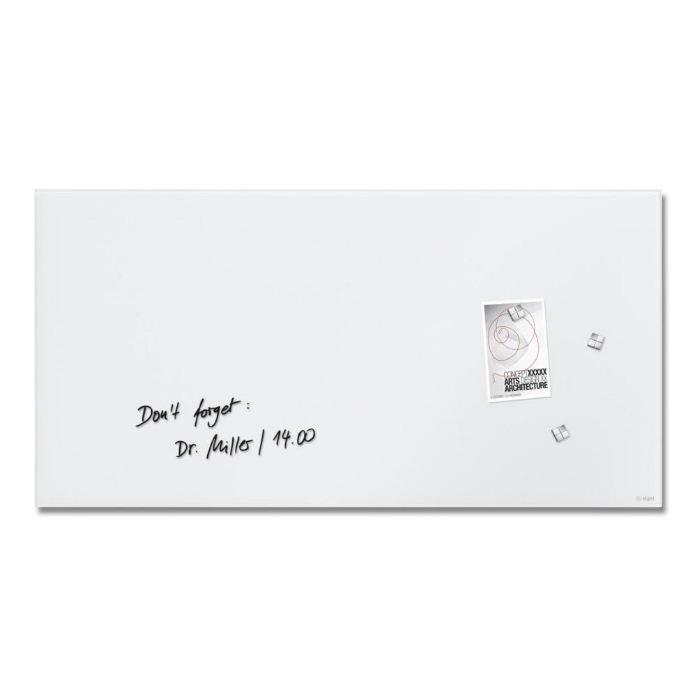 Tableau en verre magntique sigel Mat  - Blanc - 91 x 46 cm