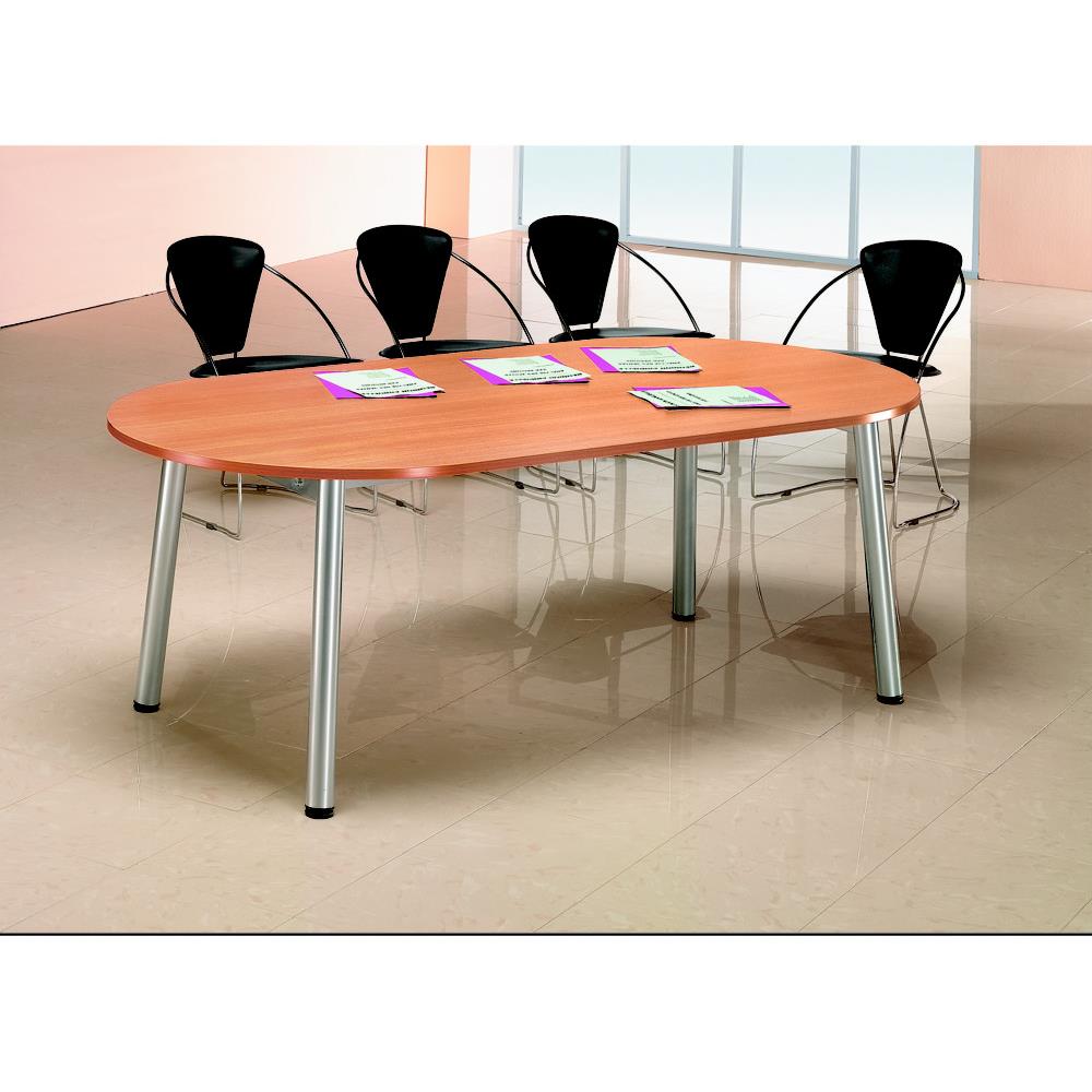 Table direction - Congr�s - ovale - h�tre - pieds aluminium