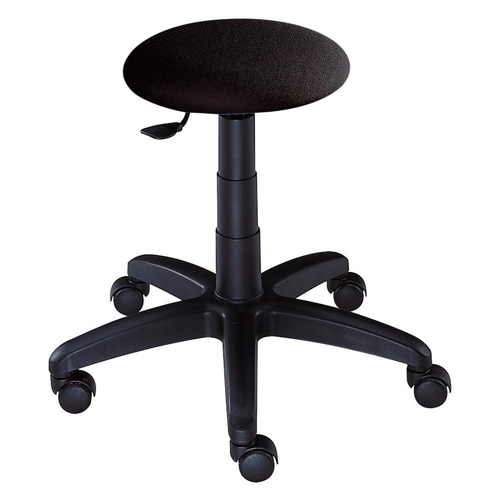 Tabouret Dclic tissu Classic hauteur ajustable  roulettes noir