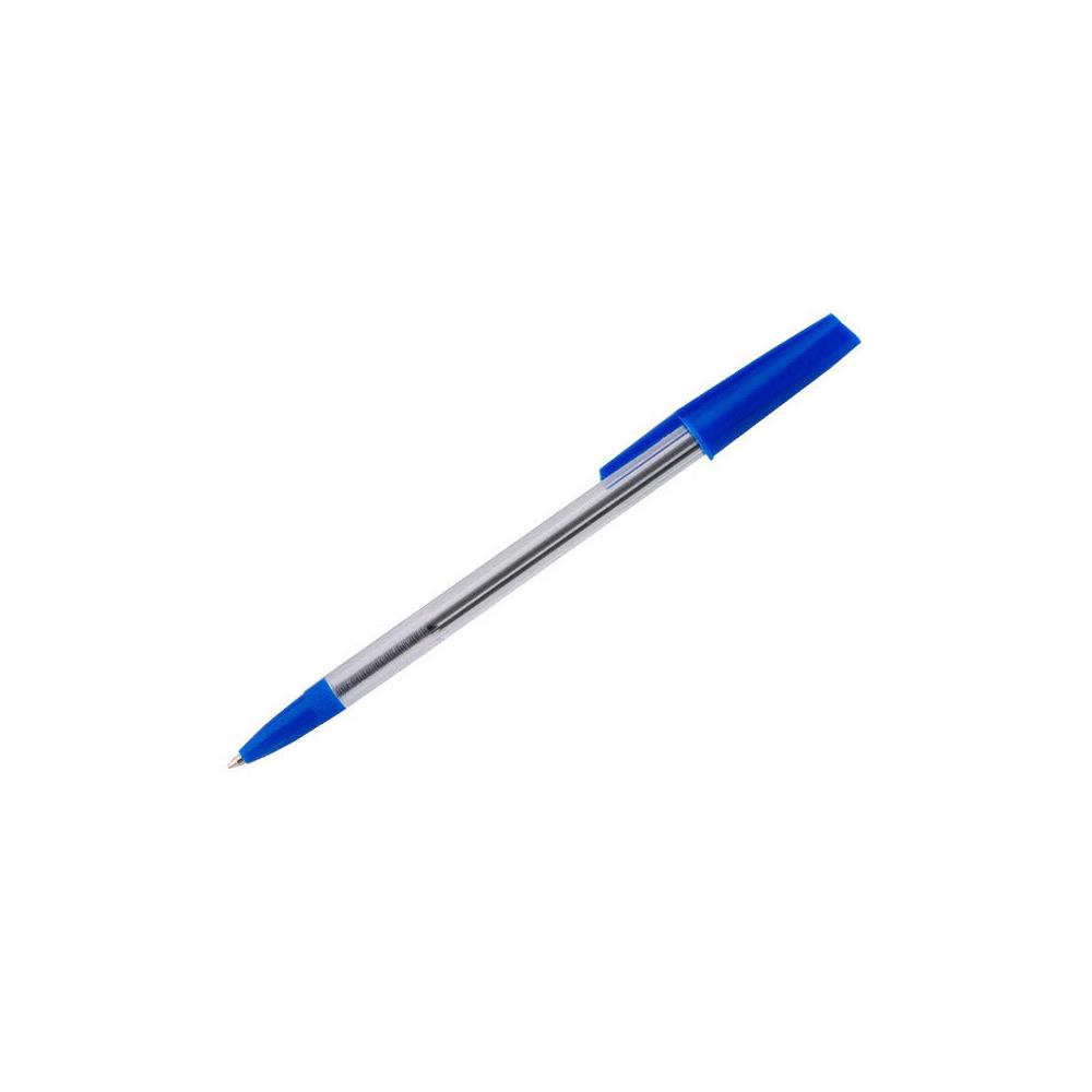 Stylo bille 1er prix - pointe moyenne - 0,7 mm - corps en plastique transparent - encre bleue